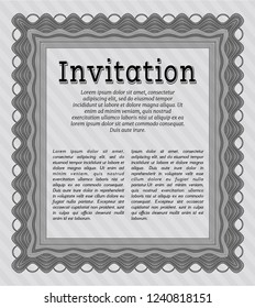 Grey Retro vintage invitation. Complex background. Vector illustration. Lovely design. 