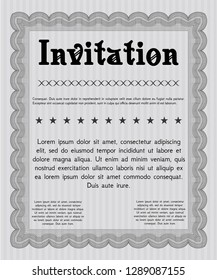 Grey Retro vintage invitation. With complex background. Detailed. Money design. 