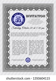 Grey Retro vintage invitation. With complex background. Customizable, Easy to edit and change colors. Superior design. 