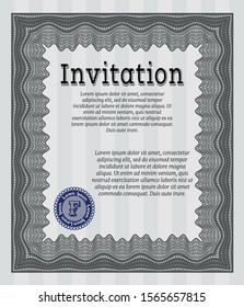 Grey Retro vintage invitation. Complex background. Perfect design. Customizable, Easy to edit and change colors. 