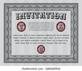 Graue Retro Vintage Einladung. Mit komplexem Hintergrund. Schönes Design. Anpassbar, einfach zu bearbeiten und die Farben zu ändern. 