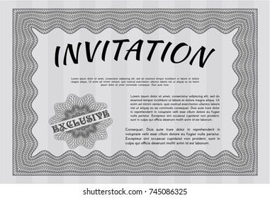 Grey Retro vintage invitation. Complex background. Money design. Vector illustration. 