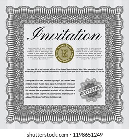 Grey Retro vintage invitation. Customizable, Easy to edit and change colors. Easy to print. Cordial design. 