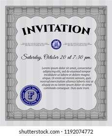 Grey Retro vintage invitation. Easy to print. Customizable, Easy to edit and change colors. Money style design. 