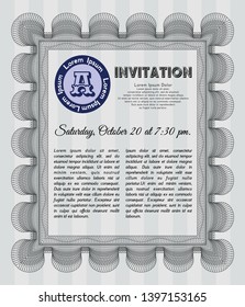 Grey Retro vintage invitation. Excellent design. Vector illustration. With quality background. 