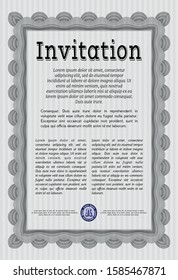 Grey Retro vintage invitation. Excellent design. Printer friendly. Vector illustration. 