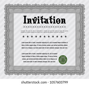 Grey Retro vintage invitation. Money style design. With quality background. Detailed. 