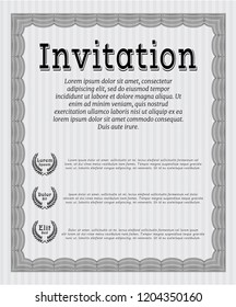 Grey Retro vintage invitation. Money style design. Complex background. Vector illustration. 