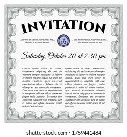 Grey Retro vintage invitation. Money design. Complex background. Detailed. 
