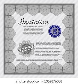 Grey Retro vintage invitation. With quality background. Money Pattern design. Vector illustration. 