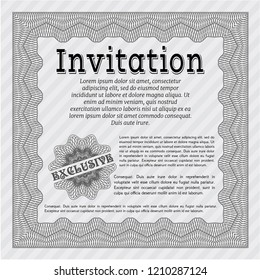 Grey Retro vintage invitation. Superior design. With quality background. Vector illustration. 