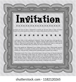 Grey Retro vintage invitation. Vector illustration. Complex background. Perfect design. 