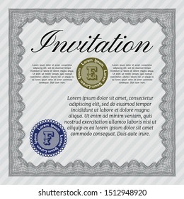 Grey Retro vintage invitation. Vector illustration. Complex background. Excellent design. 