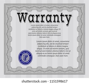 Grey Retro vintage Warranty Certificate. With quality background. Customizable, Easy to edit and change colors. Beauty design. 