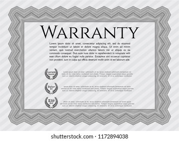 Grey Retro vintage Warranty Certificate. Customizable, Easy to edit and change colors. With linear background. Superior design. 