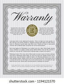 Grey Retro vintage Warranty Certificate. Customizable, Easy to edit and change colors. With great quality guilloche pattern. Retro design. 