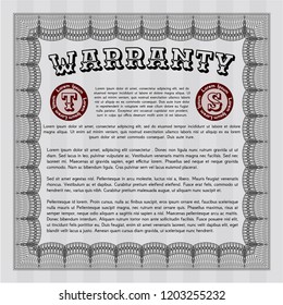 Grey Retro vintage Warranty Certificate. Beauty design. Customizable, Easy to edit and change colors. With complex background. 