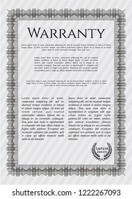 Grey Retro vintage Warranty Certificate. Beauty design. With quality background. Customizable, Easy to edit and change colors. 