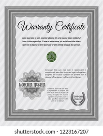Grey Retro vintage Warranty Certificate. With great quality guilloche pattern. Customizable, Easy to edit and change colors. Good design. 
