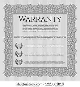 Grey Retro vintage Warranty Certificate. Retro design. Customizable, Easy to edit and change colors. With background. 
