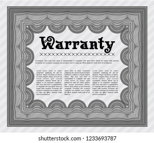 Grey Retro vintage Warranty Certificate. With complex background. Money design. Customizable, Easy to edit and change colors. 