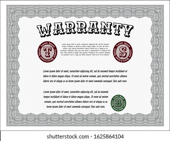 Grey Retro vintage Warranty Certificate. Customizable, Easy to edit and change colors. Easy to print. Superior design. 