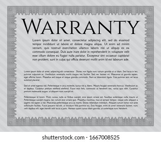 Grey Retro vintage Warranty Certificate. Detailed. With quality background. Perfect design. 
