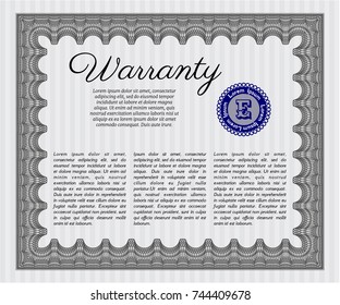 Grey Retro vintage Warranty Certificate. Money design. Detailed. With quality background. Grey Retro vintage Warranty Certificate. Money design. Detailed. With quality background.