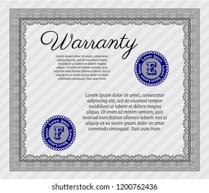 Grey Retro Warranty Certificate template. Customizable, Easy to edit and change colors. With complex background. Superior design. 