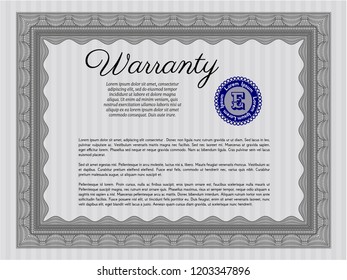 Grey Retro Warranty Certificate template. Money Pattern design. Customizable, Easy to edit and change colors. With guilloche pattern. 