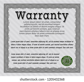 Grey Retro Warranty Certificate template. With background. Customizable, Easy to edit and change colors. Good design. 