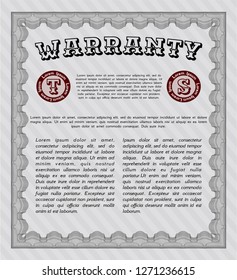 Grey Retro Warranty Certificate template. Detailed. With great quality guilloche pattern. Retro design. 