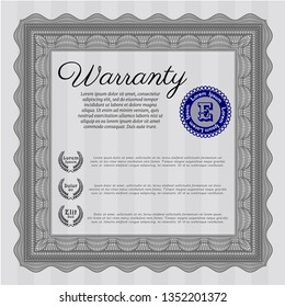 Grey Retro Warranty Certificate template. Printer friendly. Superior design. Customizable, Easy to edit and change colors. 