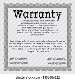 Grey Retro Warranty Certificate template. Artistry design. Detailed. With great quality guilloche pattern. 