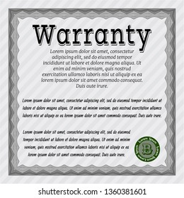 Grey Retro Warranty Certificate template. Easy to print. Nice design. Detailed. 