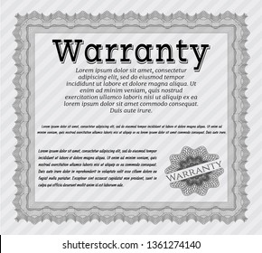 Grey Retro Warranty Certificate template. Easy to print. Customizable, Easy to edit and change colors. Modern design. 