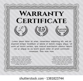 Grey Retro Warranty Certificate template. Sophisticated design. Customizable, Easy to edit and change colors. With quality background. 