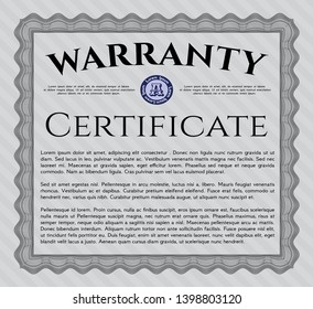 Grey Retro Warranty Certificate template. Printer friendly. Elegant design. Customizable, Easy to edit and change colors. 