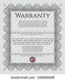 Grey Retro Warranty Certificate template. Money Pattern design. With great quality guilloche pattern. Customizable, Easy to edit and change colors. 
