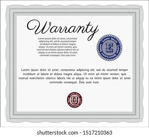 Grey Retro Warranty Certificate template. Elegant design. Easy to print. Detailed. 