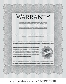 Grey Retro Warranty Certificate template. Sophisticated design. Detailed. With quality background. 