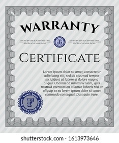 Grey Retro Warranty Certificate template. Excellent design. Easy to print. Customizable, Easy to edit and change colors. 