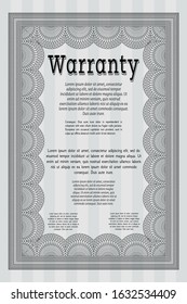 Grey Retro Warranty Certificate template. With background. Customizable, Easy to edit and change colors. Cordial design. 