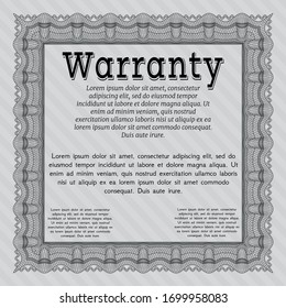 Grey Retro Warranty Certificate template. Detailed. Easy to print. Modern design. 