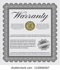 Grey Retro Warranty template. With background. Customizable, Easy to edit and change colors. Elegant design. 