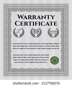 Grey Retro Warranty template. With complex linear background. Nice design. Customizable, Easy to edit and change colors. 