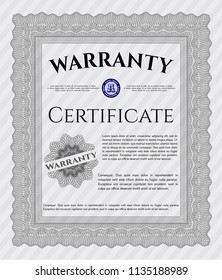Grey Retro Warranty template. With complex background. Excellent design. Detailed. 