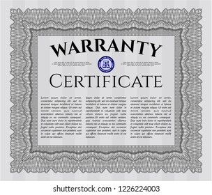 Grey Retro Warranty template. Complex background. Superior design. Customizable, Easy to edit and change colors. 