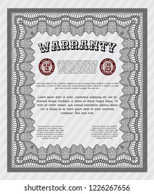 Grey Retro Warranty template. With complex linear background. Vector illustration. Money design. 