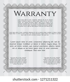 Grey Retro Warranty template. With complex background. Nice design. Vector illustration. 